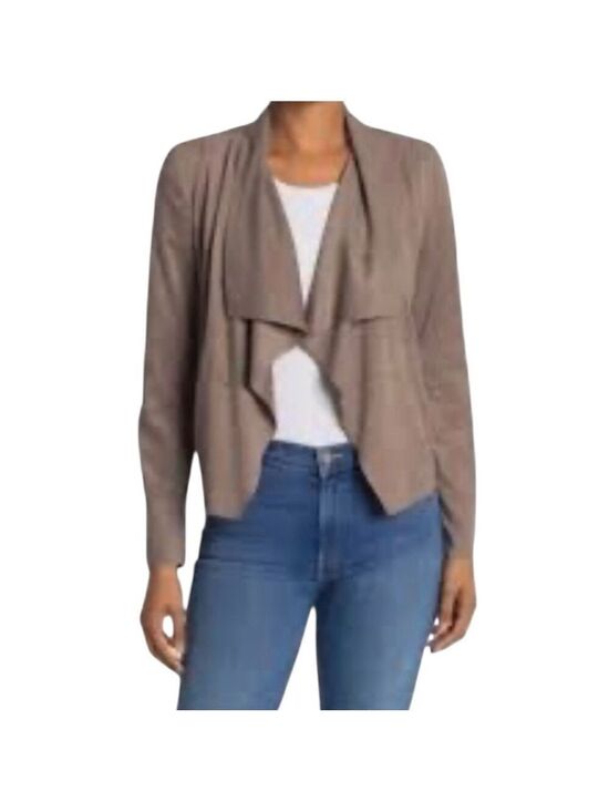 Dalia Jackets & Blazers - Dalia Women's Taupe Open-Front Waterfall Blazer. Faux Suede. Large. Like new!